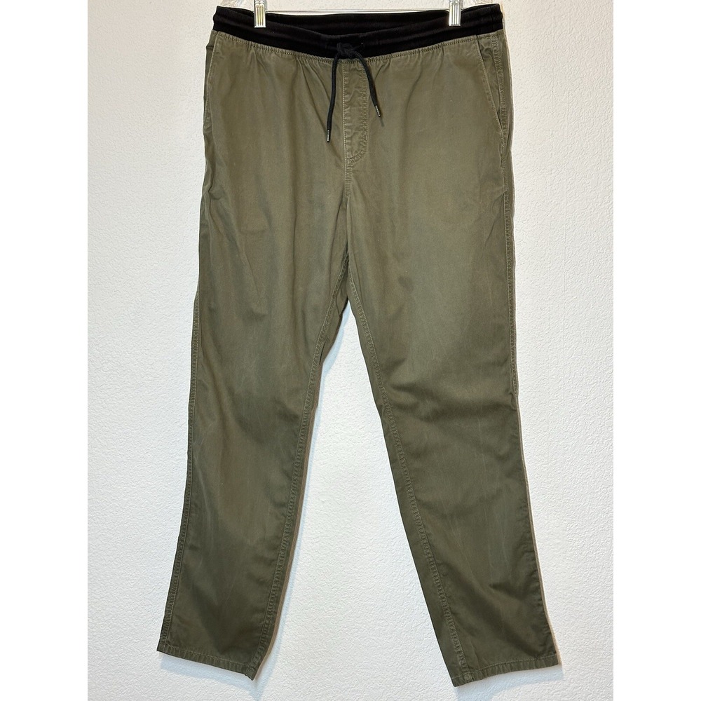 Vans Range Relaxed Pants XL Green Elastic Waist Tapered Leg35x32 Skater Gorpcore